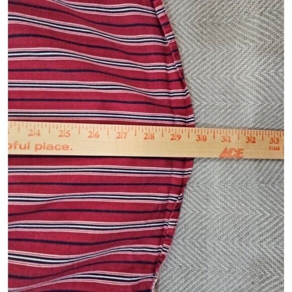 John Ashford Men's Dress Shirt Medium Red Blue Button-Down Striped Long Sleeve - Picture 13 of 13